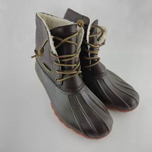 Seven7 Boots Womens 9 Rubber Duck Boots Faux Leather‎ Sheepskin Lining thumbnail 4