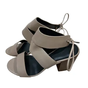 Rebecca Minkoff Nude Leather Block Heel Lace Up Sandals Beige Womens‎ 7.5 M thumbnail 3