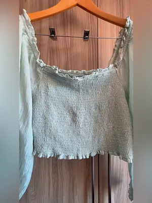 Aerie smocked puff sleeve top thumbnail 3