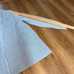 LL Bean Womens XL Light Blue 100% Cotton Open Front Ribbed‎ Cardigan Cottagecore thumbnail 3