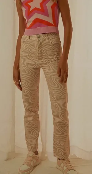 Peppermayo Electric Avenue Pants Neutral Wave Nwt 2 thumbnail 1