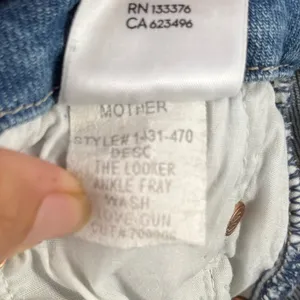 MOTHER Looker Ankle Fray Skinny Jeans in Love Gun Blue Size‎ 25 thumbnail 13