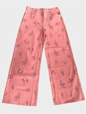 Easel Western Print Twill Pants Size S thumbnail 1