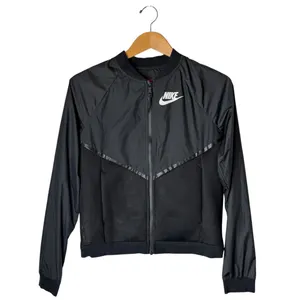 Nike Tech Hypermesh‎ Bomber Jacket Women XS Black Windbreaker Athletic Gorpcore thumbnail 2