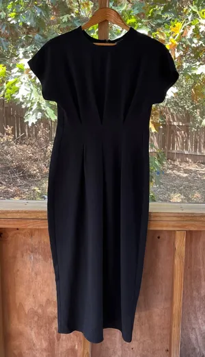 ASOS Design Women's Black Pleated Short Sleeve Midi Dress Size 6 thumbnail 1
