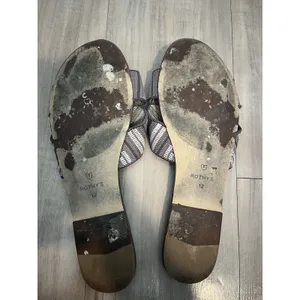 Rothys‎ The Knot Taupe Brown Stripe Slip on Flat Sandals Tied Flip Flops Size 12 thumbnail 4