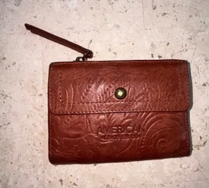 American Leather Co. Embossed Leather Small Wallet Brown thumbnail 1