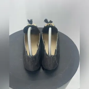 Black and gold women's flats with‎ tassels size 7 thumbnail 3
