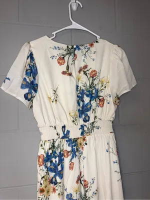 NWT Baltic Born Kristen Midi Dress in Cream Floral Women’s Size XS Smocked Back thumbnail 7