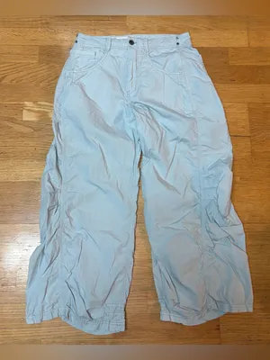 Anthropologie Pilcro Parachute Curve Barrel Wide Leg Cotton Coastal Pants 27 thumbnail 4