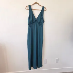 Turquoise Aqua Maxi Babydoll Dress Sheer Mesh Lace Sleeveless Formal Dinner XL thumbnail 9
