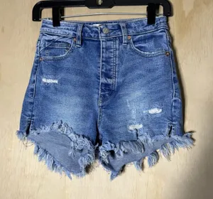 We The‎ Free by Free People Denim Shorts Women’s Size 24 Distressed Cutoff thumbnail 1