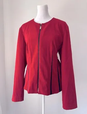 Vintage Y2K Positive Attitude Red Full Zip Jacket Size 12 thumbnail 1
