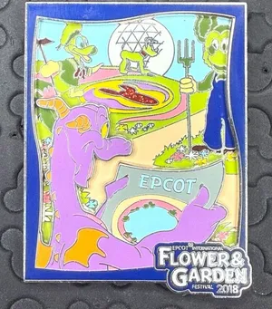 Disney parks Flower & Garden Festival Figment logo 3D Limited release pin thumbnail 1