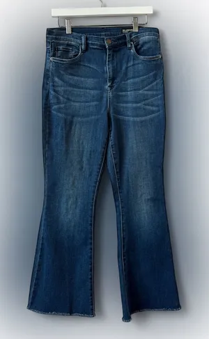 Blank NYC Blue Flare Wide Leg Jeans with Subtle Whiskering‎ thumbnail 1