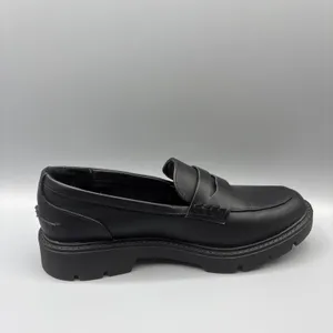 A New Day Chunky Penny Loafers Size 9.5 Black Faux Vegan Leather Dark Academia thumbnail 5