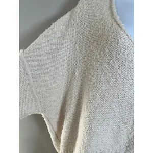 We The Free Free People Theo V Neck Sweater Cream Textured Knit XL OB1368374 thumbnail 7