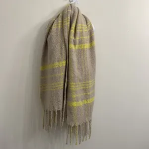 Free People Prep Brushed Plaid Blanket Scarf One Size / Sand Combo thumbnail 4