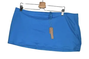Skims Mini Skirt Womens Sz 2X Turquoise Nylon Stretch Pull On Swim Summer Spring thumbnail 1
