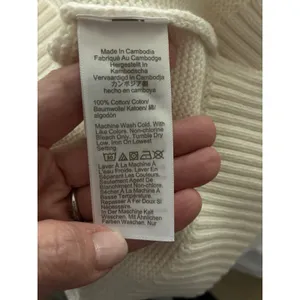 Crew Ivory Cotton Knit Sleeveless Turtleneck Sweater Side Slit Size S thumbnail 6
