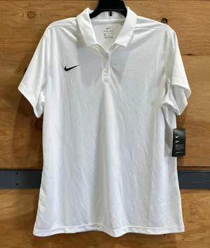 Nike Athletic Polo Shirt White 908426-100 Dri-Fit Women Size XL NWT thumbnail 1