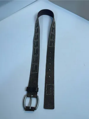 Vintage GUESS Italian Full Grain Leather Studded Brown Belt Medium thumbnail 9