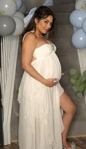 Wavy maternity dress White Size XL thumbnail 4