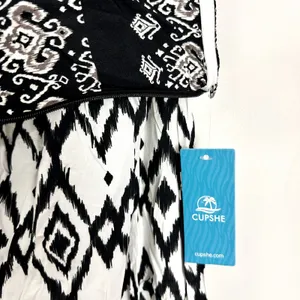 Cupshe Black & White Geo Sleeveless Maxi Tube Dress XL NWT Resort Boho Spring thumbnail 6