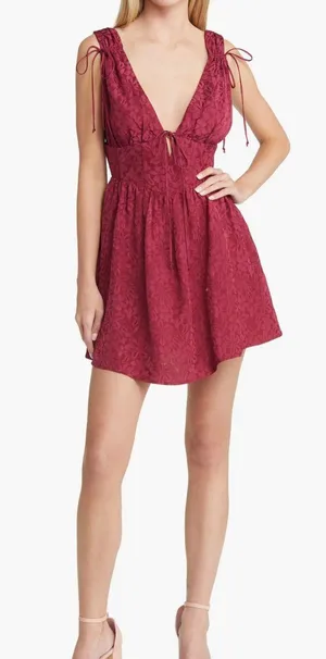 For Love & Lemons Janet Floral Jacquard Minidress thumbnail 1