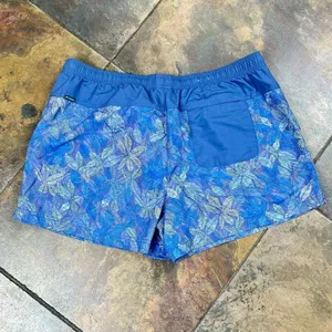 Columbia Blue Floral Drawstring Waistband Athletic Shorts XL thumbnail 10