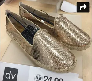 DV Dolce Vita for Target Canvas Gold Metallic Flat Espadrilles Shoes Size 9 thumbnail 1
