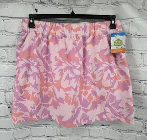 NWT Columbia Skort Women's XL Pink Bogota Bay Tropical Print Omni Shield thumbnail 1