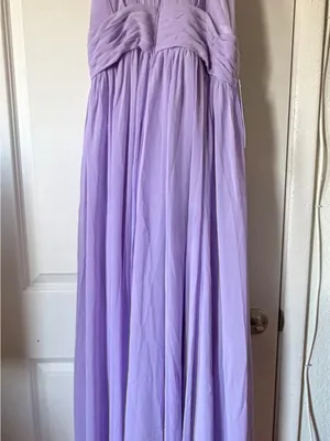 Azazie Lilac Chiffon Wrap Bodice Gown thumbnail 4