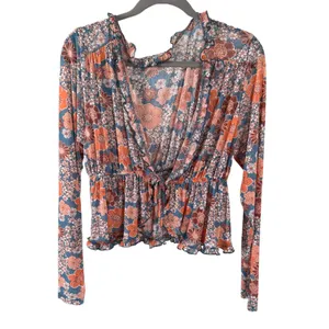 Tilly’s Full Tilt Y2K Beachy Boho Lightweight Mesh Floral Front Tie Flyaway XL thumbnail 7