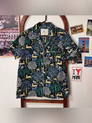 Printfresh Dashing Deer short-sleeve pajama top in the ink colorway thumbnail 2