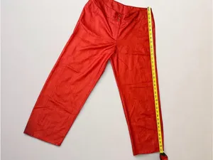 Babette Red Cropped Wide Leg Pants Size M Retro Y2K Trousers thumbnail 7