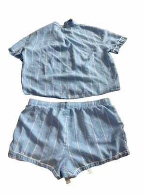 Stars Above Woven Short Sleeve Stripe Pajama Set thumbnail 4