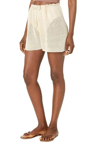 ROXY Island Hopper Crochet Shorts in Tapioca Size Small thumbnail 1