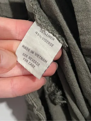 Vintage Petites Linen Blend Cargo Pants Green Size Petite Large thumbnail 5
