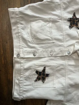POL White Jean Jacket with Star Accents NWT thumbnail 4