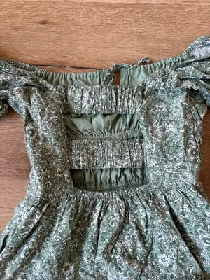 Hollister Green Floral Paisley Off The Shoulder Dress thumbnail 9