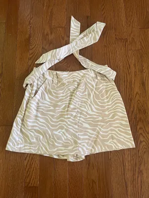 Blu Spero Beige Animal Striped Skort thumbnail 2