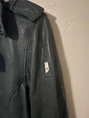 Mauritius Famos Dark Green Lamb Leather Moto Biker Jacket Regular Fit Size 14 thumbnail 11