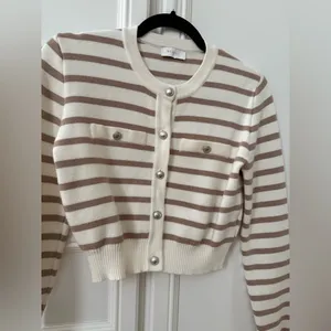Meshki Striped Knit Cardigan thumbnail 4