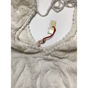 New. Anthropologie RAGA Sorrento Peplum Crop Top in White thumbnail 10