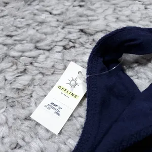 Aerie Offline Recharge Summer Lights Terry Sports Bra Size Medium Navy Blue thumbnail 4