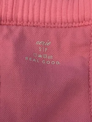 Aerie Sports Bra Womens Small Pink Ribbed Knit High Neck Racerback Cropped thumbnail 7