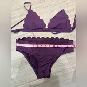 Kate Spade Scalloped Edge Dark Purple Bikini Set size‎ Medium thumbnail 6