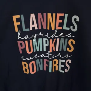 Gildan Fall Themed Screen Print Crewneck Sweatshirt in Navy thumbnail 2