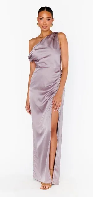 SHOW ME YOUR MUMU Jodie Dress In Dusty Purple Luxe Satin thumbnail 1